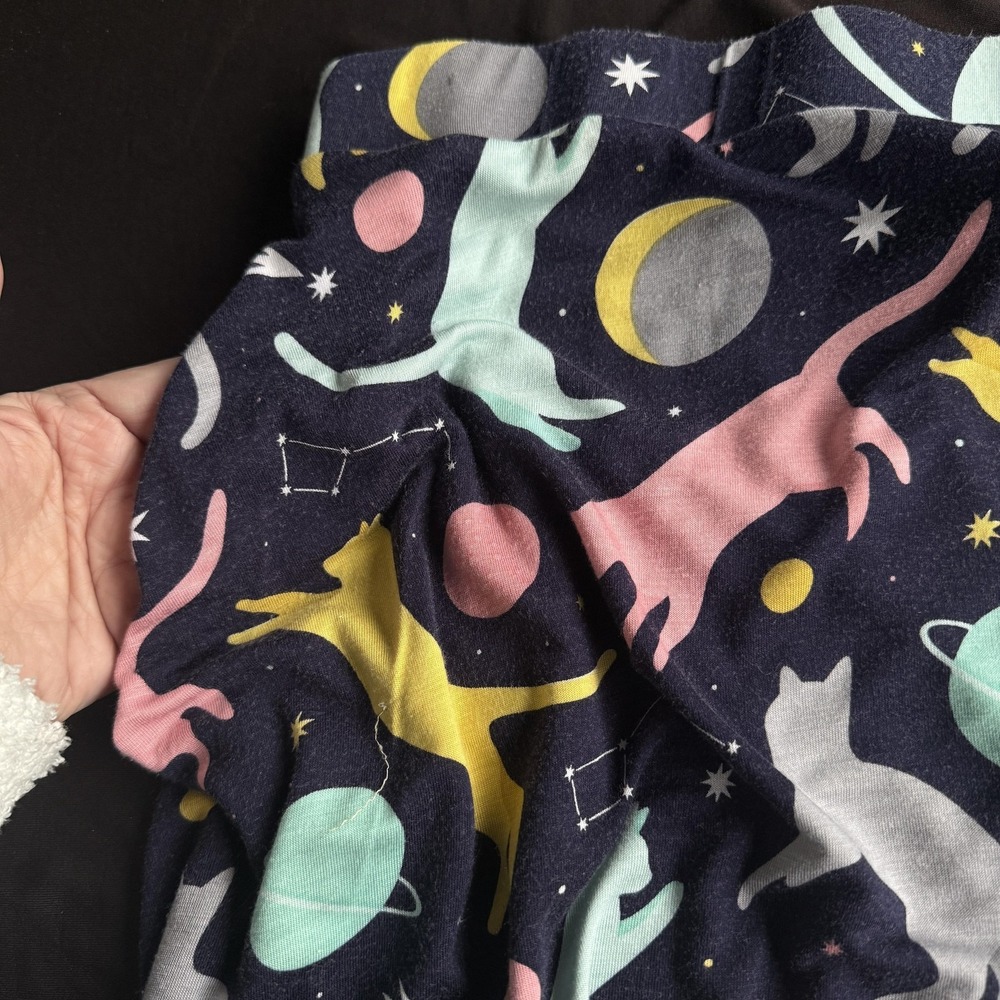 ModCloth Skirt Womens Small Multicolor Cat Space A Line Midi Stretch Pull On - Picture 4 of 9